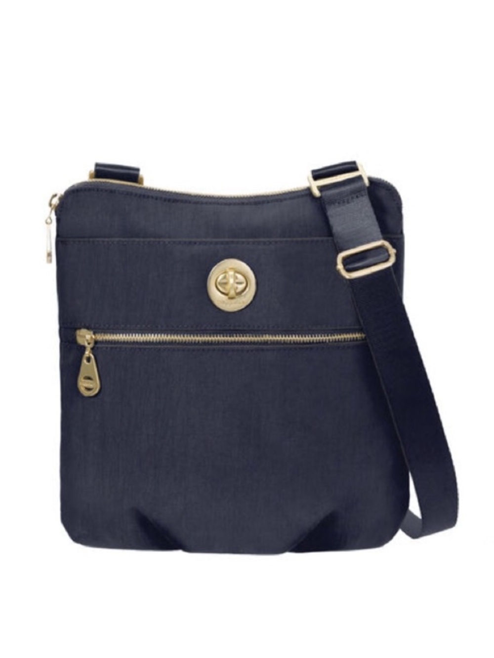 NEW BAGGALLINI Hanover Crossbody Bag Gray Gold Travel Vacation Daily Essentials